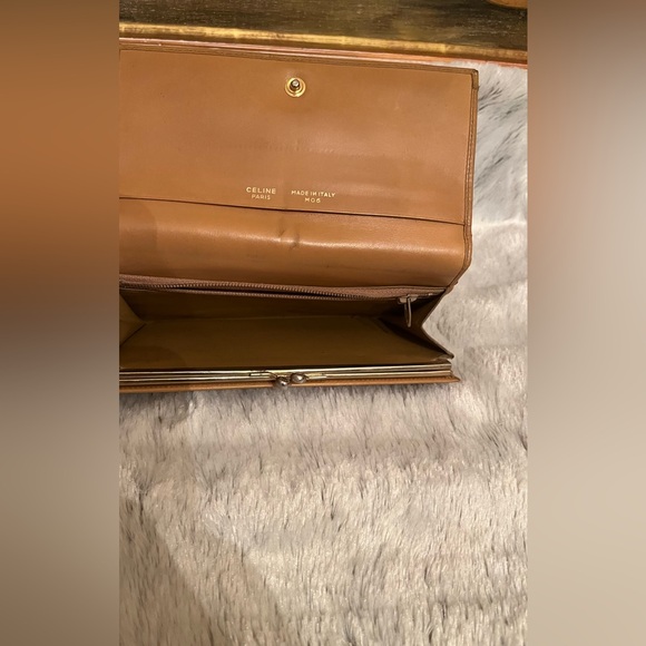 CELINE MACADAM TAN TRIMMED WALLET - Picture 6 of 8